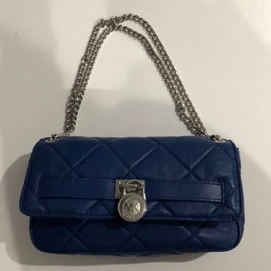 Michael Kors quilted blue shoulder bag w chain